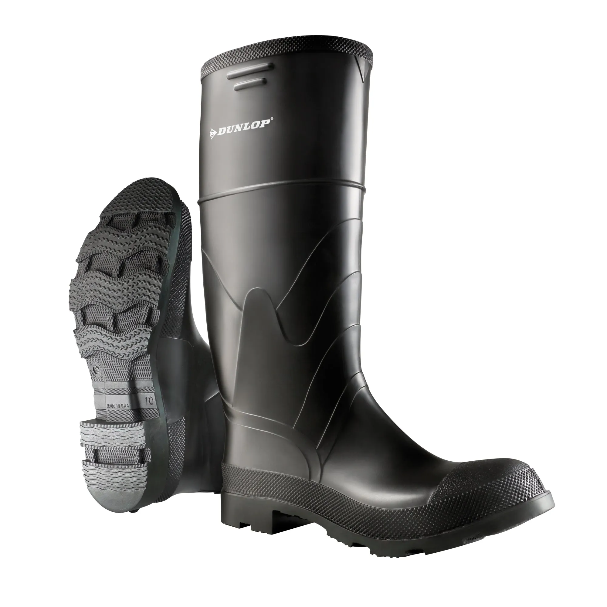 16" Economy Boots, PVC, Steel Toe, Size 6, Puncture Resistant Sole
