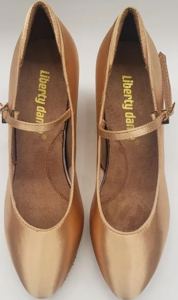 2" Petra IIII -- Women's Standard Ballroom Shoe -- Tan Satin