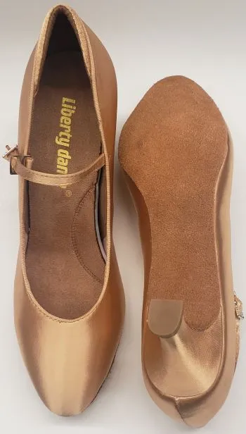 2" Petra IIII -- Women's Standard Ballroom Shoe -- Tan Satin