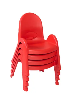 #46145 Value Stack 9" Child Chair - 4 Pack - Candy Apple Red