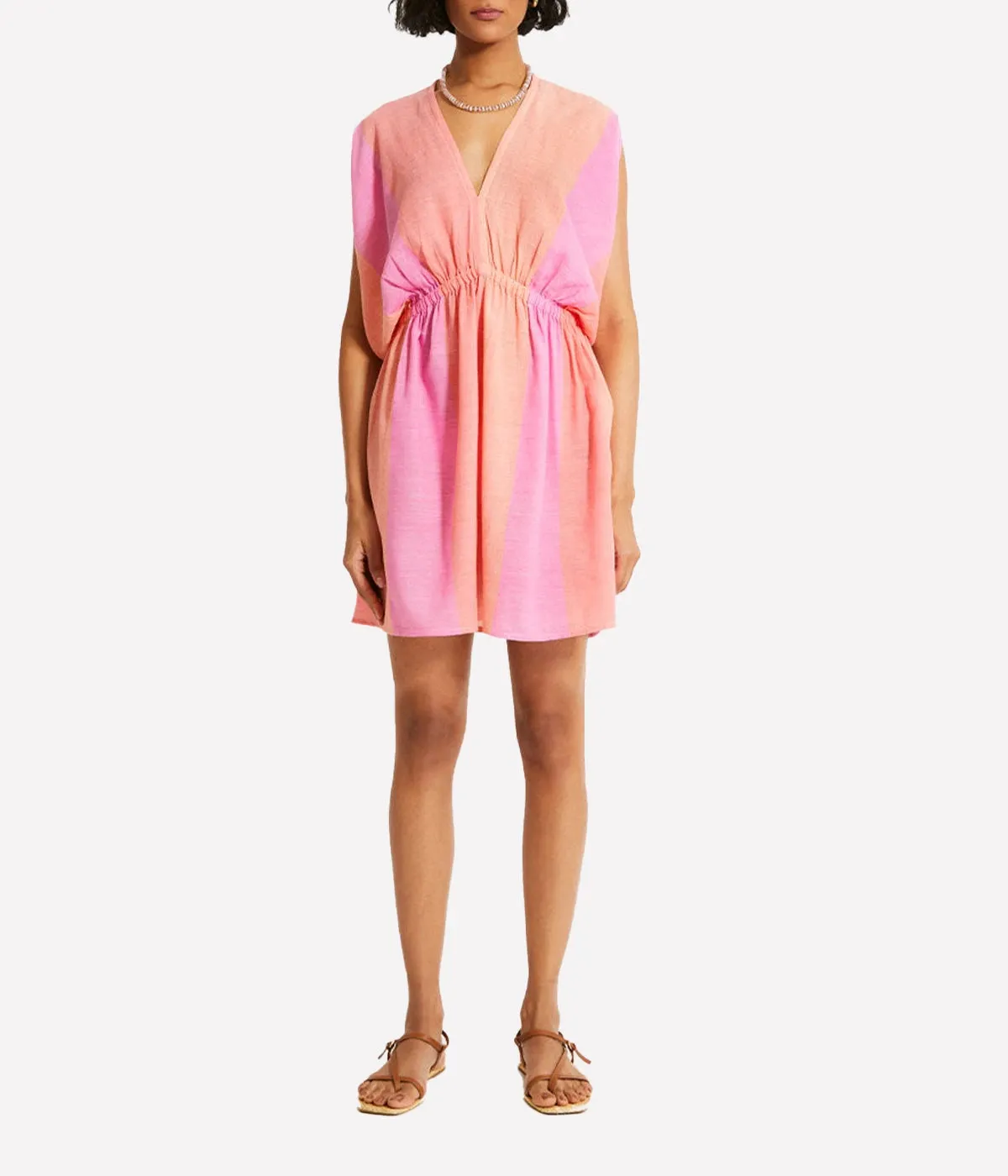 Alem Plunge Dress in Nefas Peach