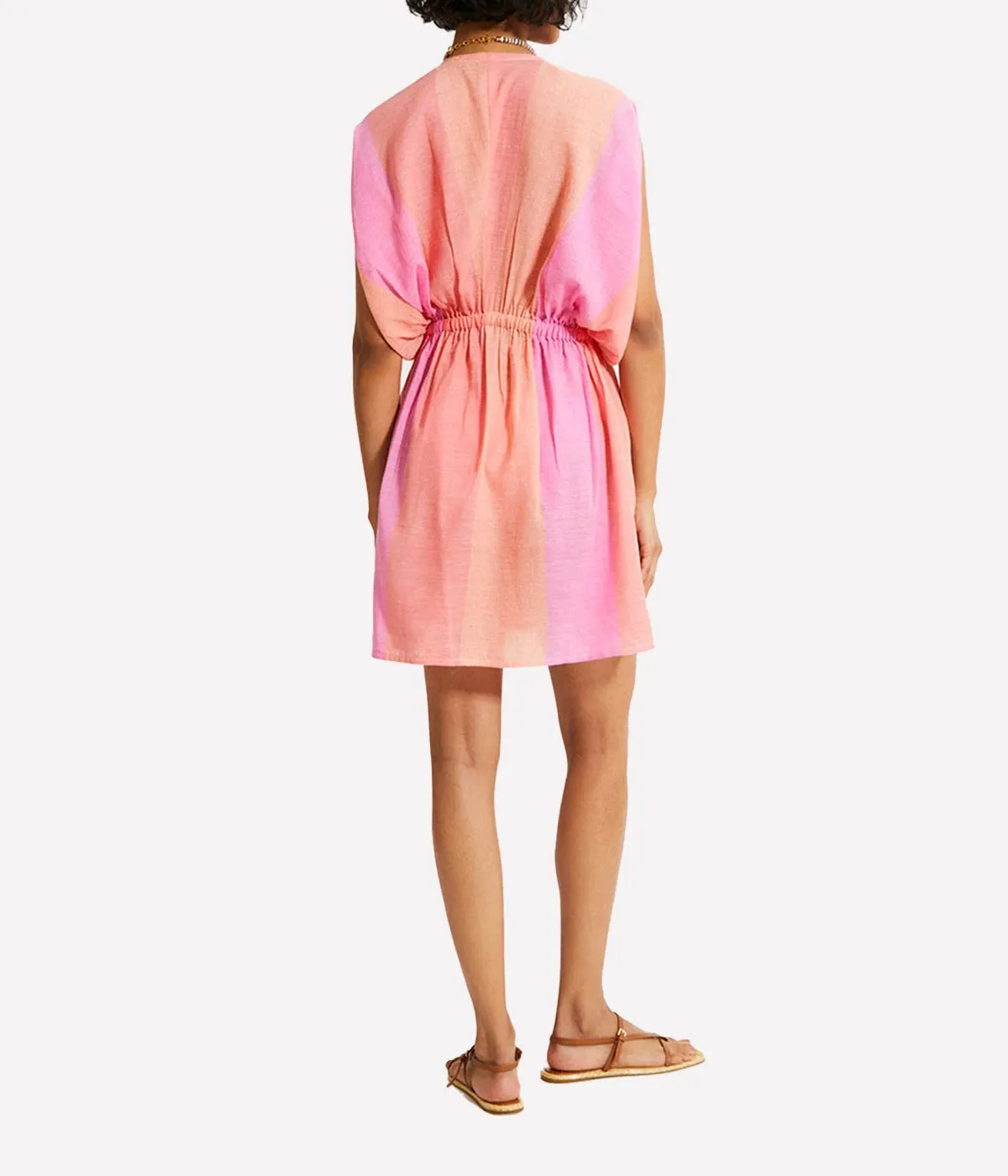 Alem Plunge Dress in Nefas Peach