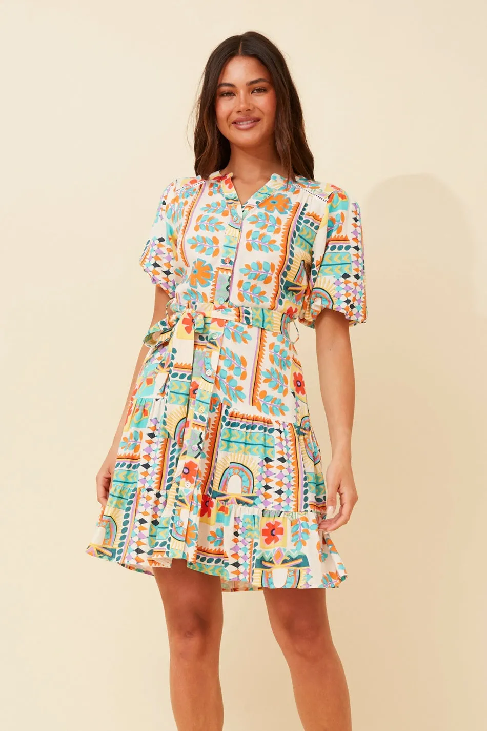 AMARIS LINEN BLEND DRESS