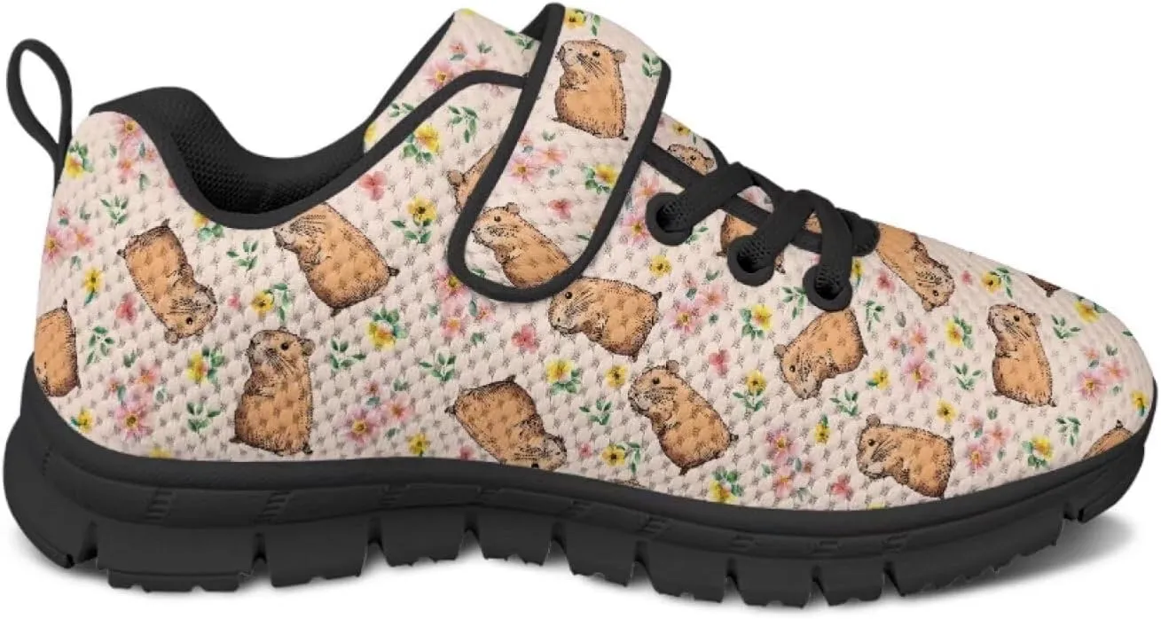 Animal Print Shoes for Kids Girls One Strap Tennis Sneakers Mesh Running Shoes Lightweight Athletic Shoes