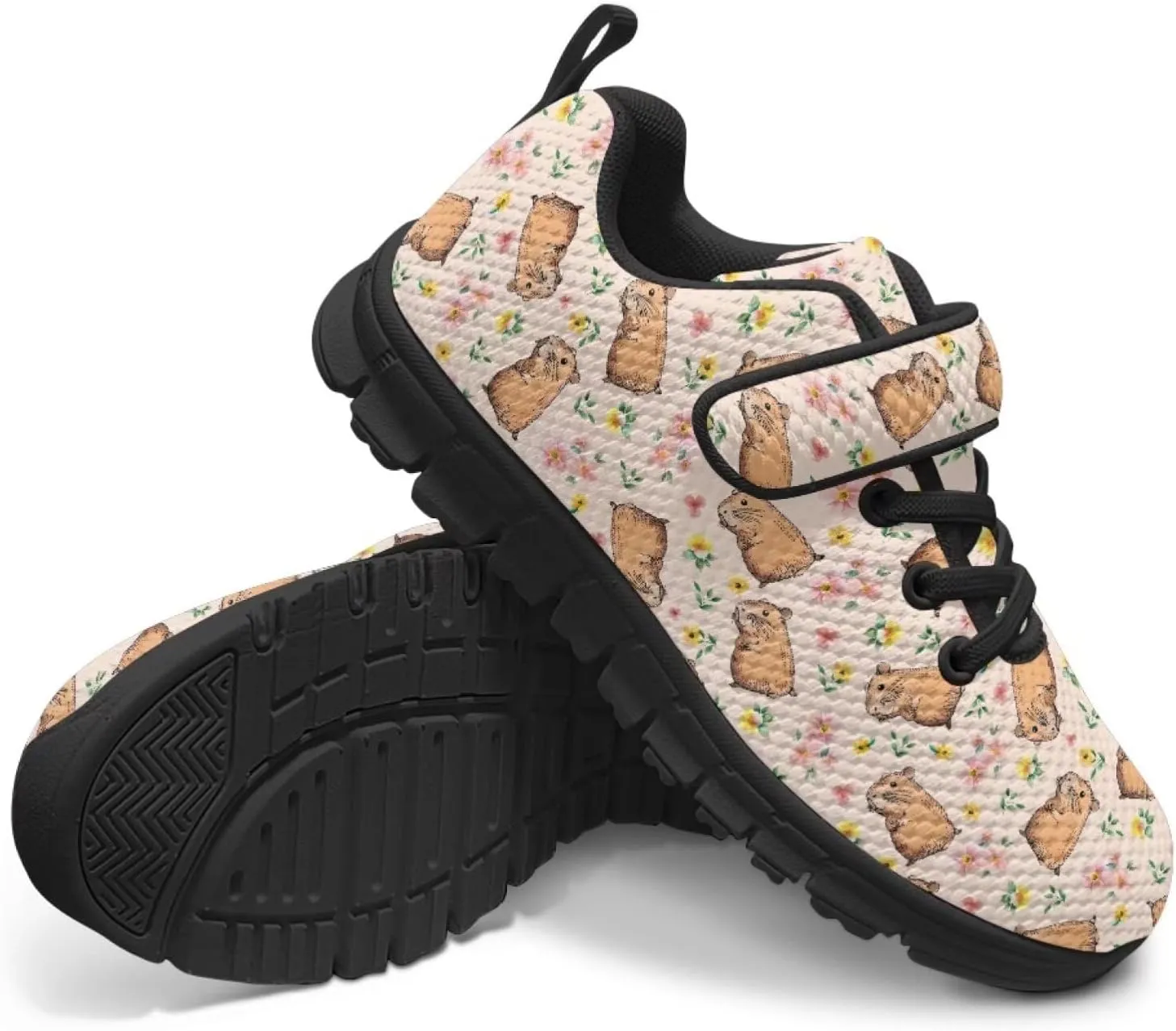 Animal Print Shoes for Kids Girls One Strap Tennis Sneakers Mesh Running Shoes Lightweight Athletic Shoes
