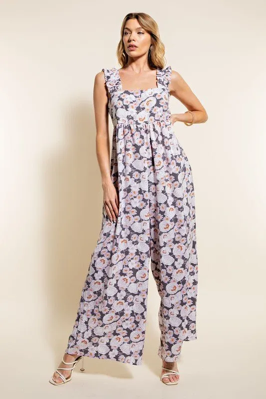 Aware Of This Floral Jumpsuit