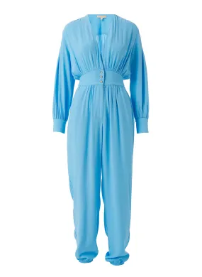 Ayana Blue Crepe Jumpsuit