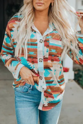 Aztec Long Sleeve Buttoned Shirt