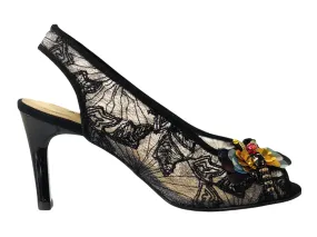 Azuree JOYAU 96C Leather Textile Low Mid Heels