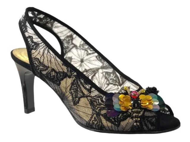 Azuree JOYAU 96C Leather Textile Low Mid Heels