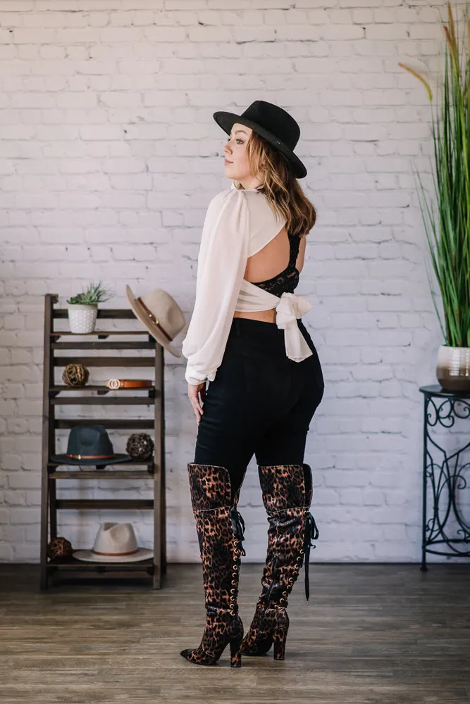 Best of the Best Leopard Velvet Knee-High Boot