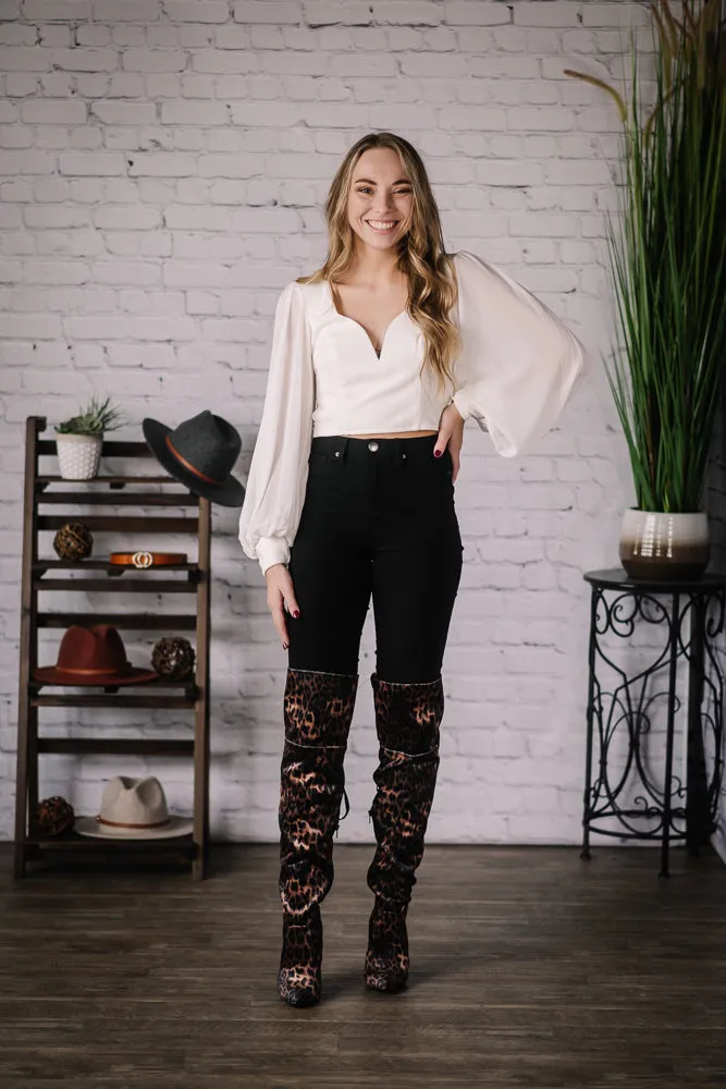 Best of the Best Leopard Velvet Knee-High Boot