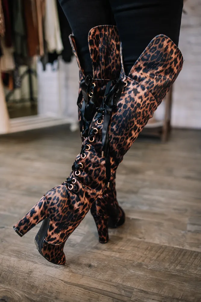 Best of the Best Leopard Velvet Knee-High Boot