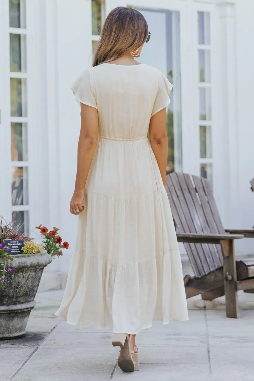 Celine Crochet Lace Tiered Boho Midi Dress - FINAL SALE