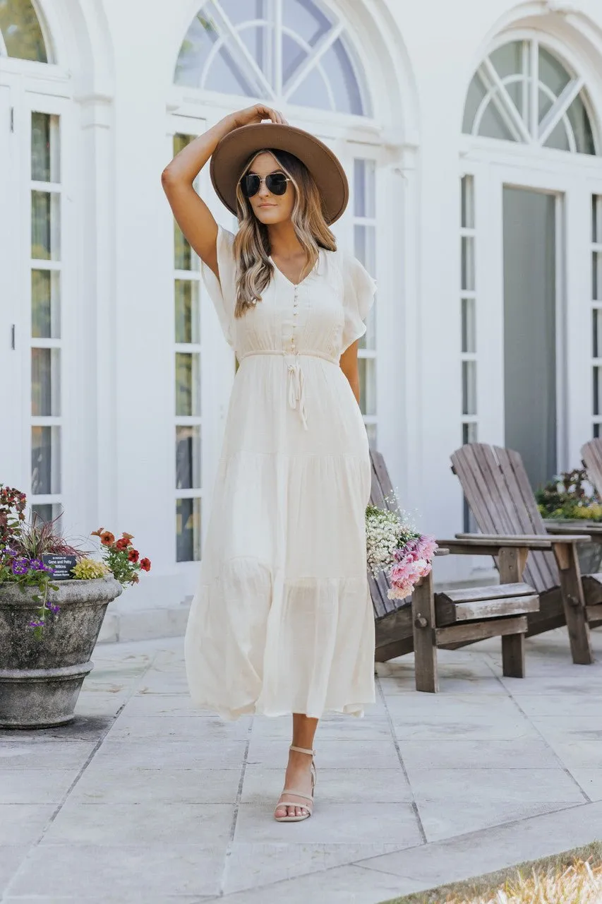 Celine Crochet Lace Tiered Boho Midi Dress - FINAL SALE