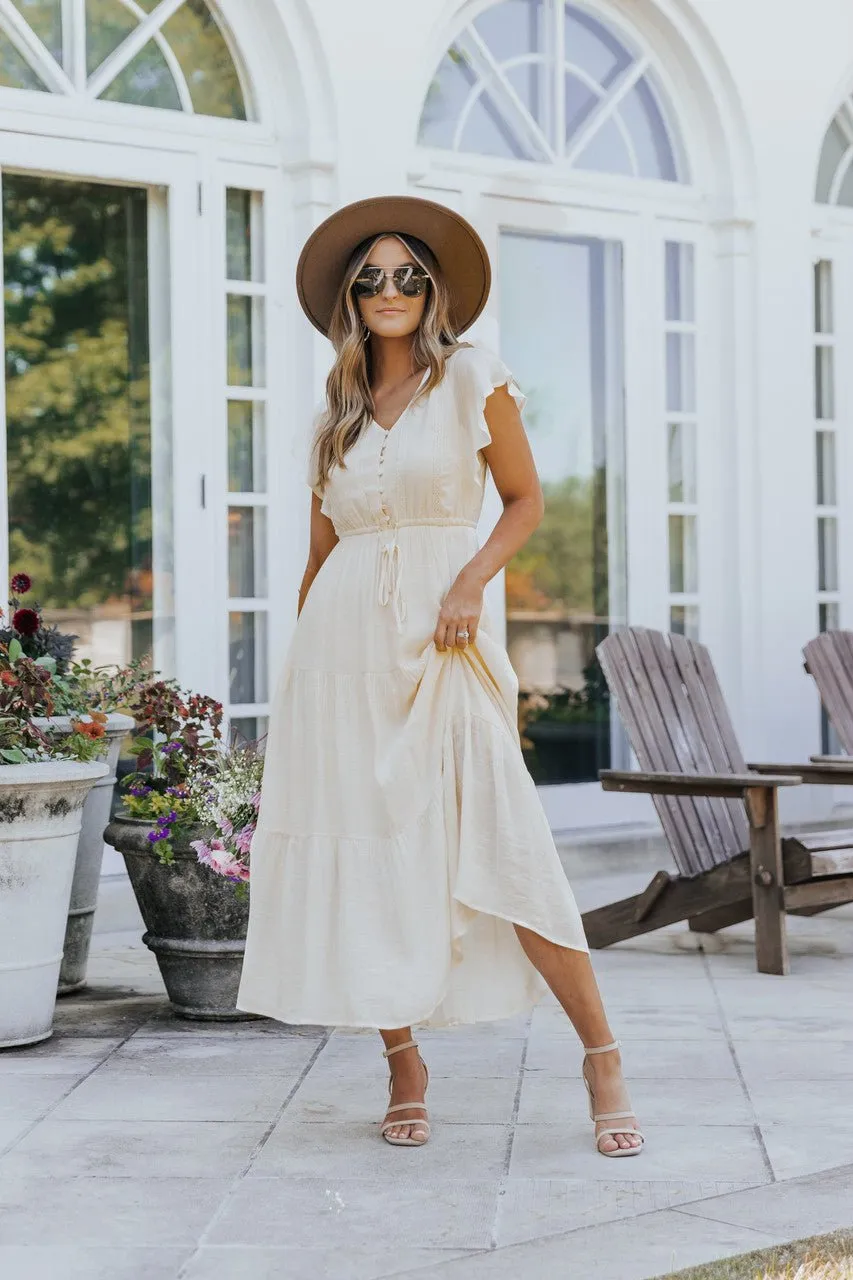 Celine Crochet Lace Tiered Boho Midi Dress - FINAL SALE