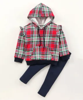 Checkered Hoodie Sweatshirt Legging Set