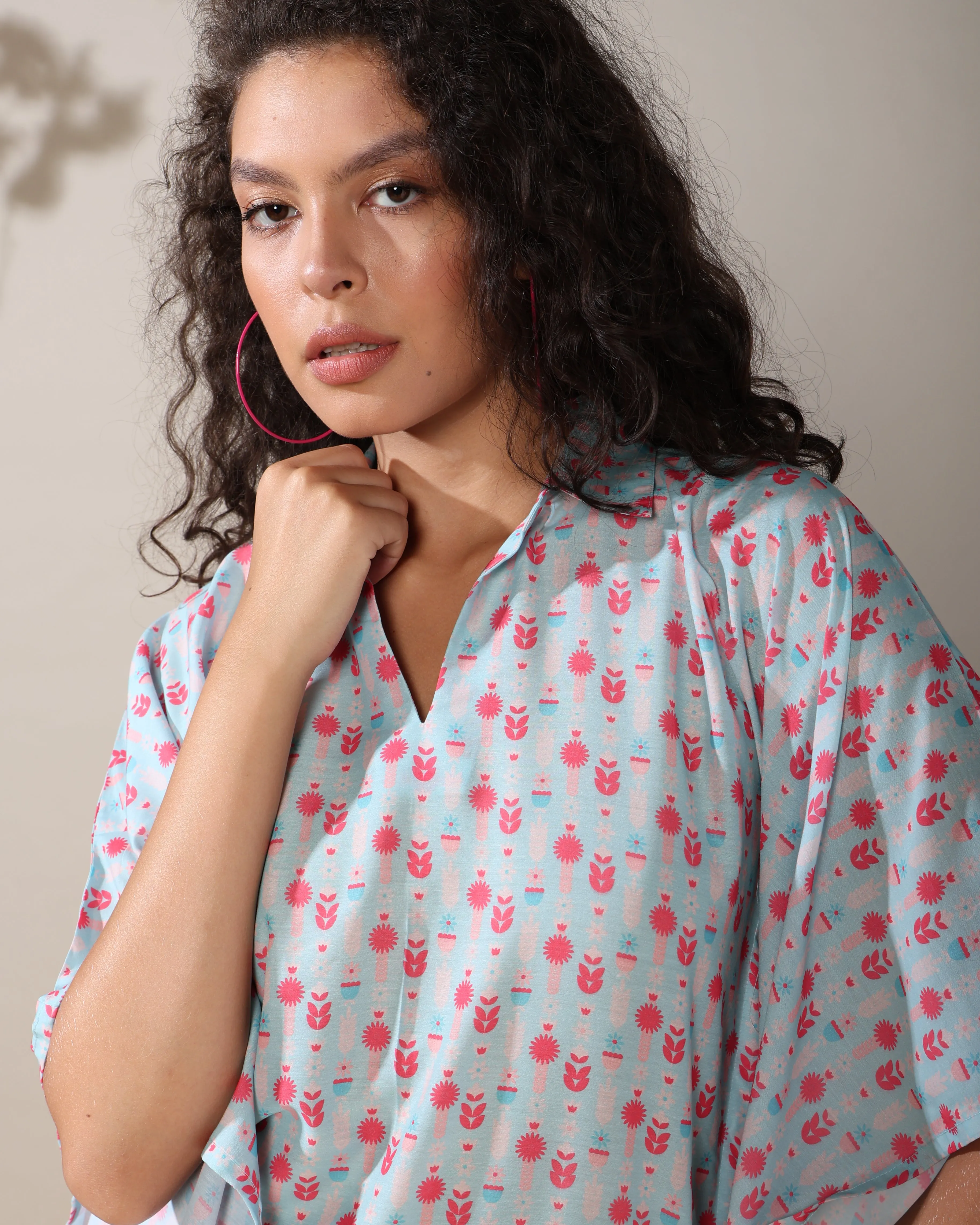 Chic cascades long kaftan dress