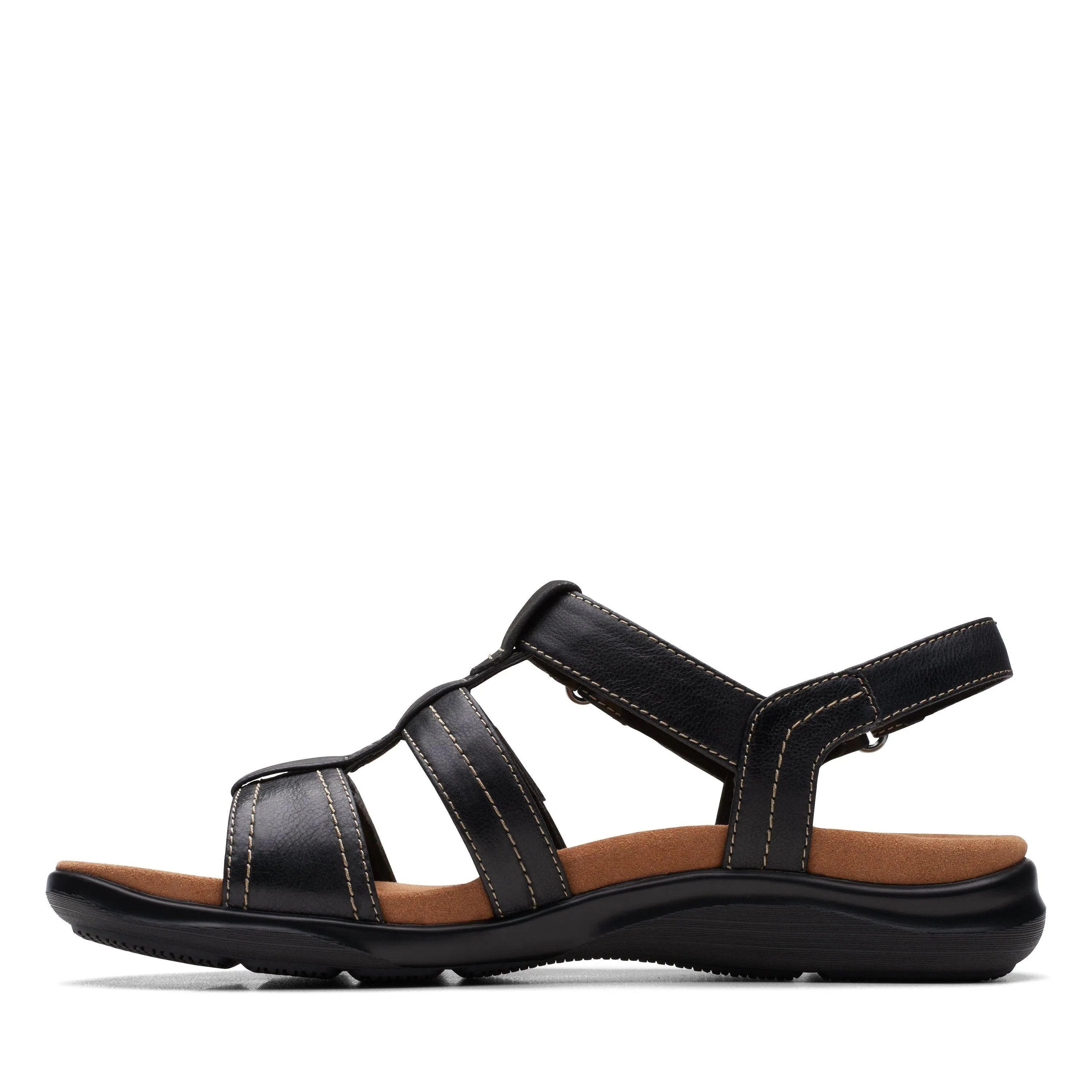 Clarks Women's Kitly Step Back Strap Sandal - Black