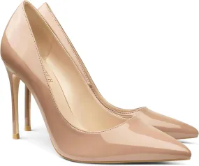 COLETER Women's 4 Inch Pumps Pointy Toe Wedding Dress Shoes Slip on Stiletto Pumps