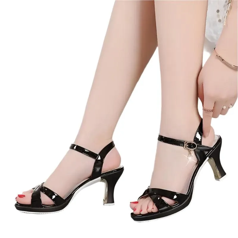 Comfortable Thick Bottom Block Heels Platform Office Ladies Women's Sandal