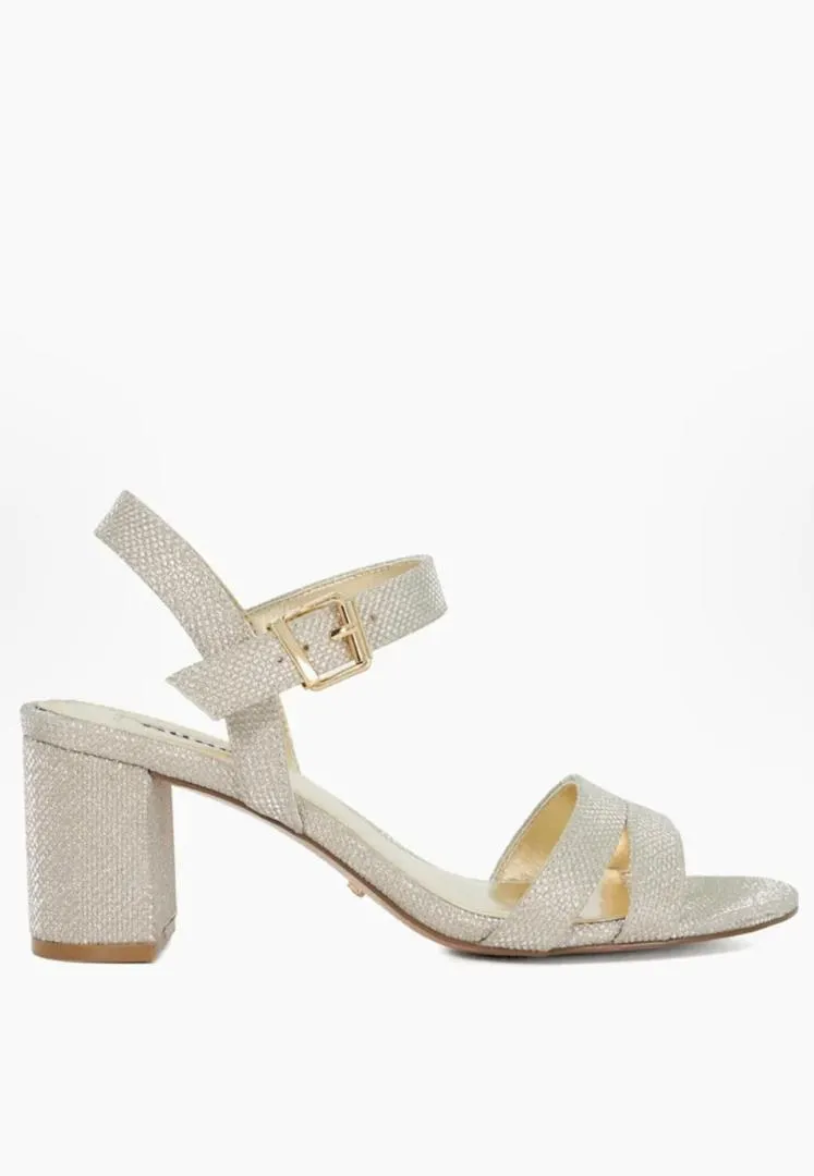 DUNE - Merisa - Gold Block-Heeled Sandals