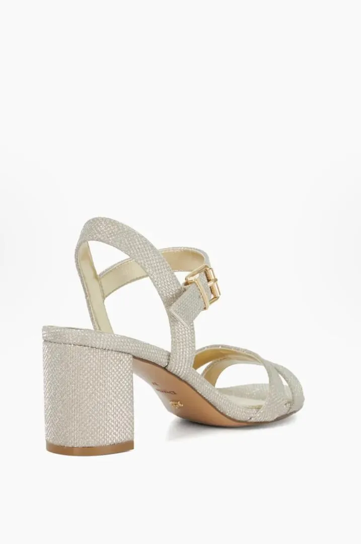 DUNE - Merisa - Gold Block-Heeled Sandals