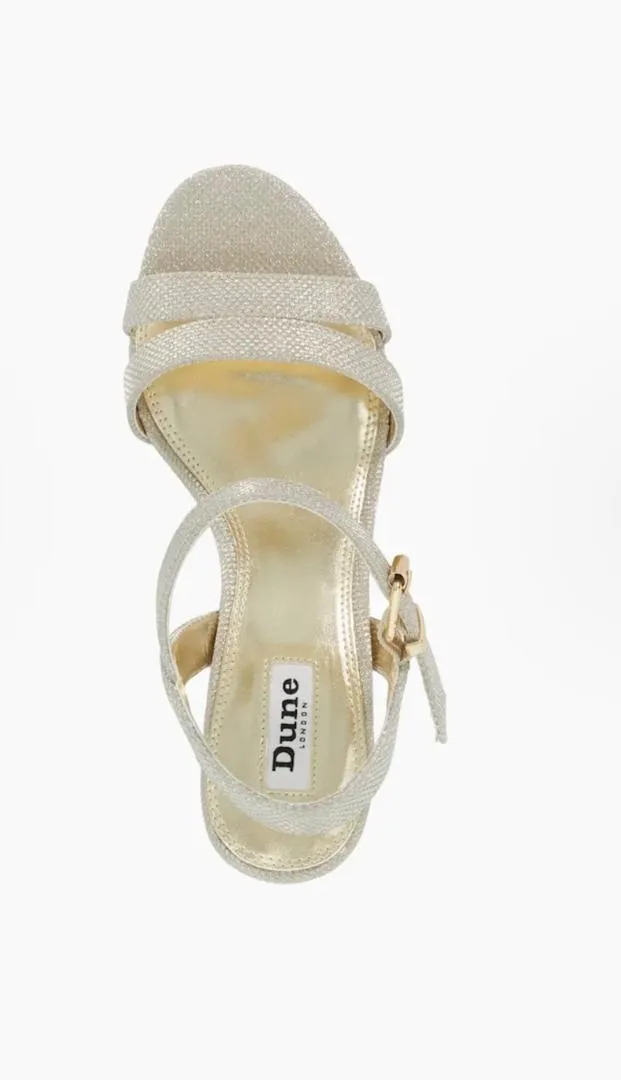DUNE - Merisa - Gold Block-Heeled Sandals