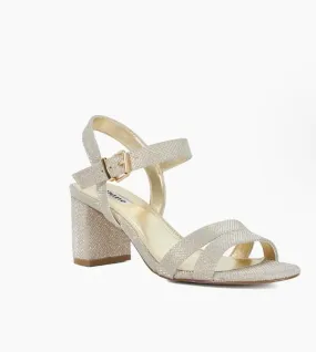 DUNE - Merisa - Gold Block-Heeled Sandals