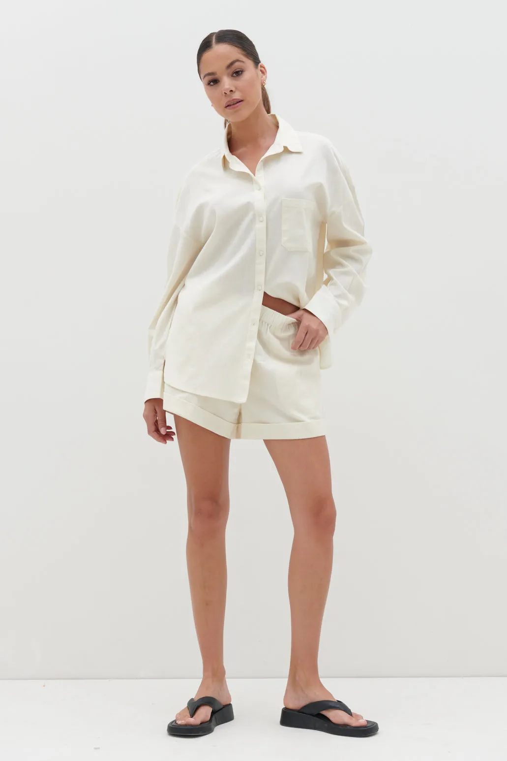 Emery Boxy Shorts - Cream