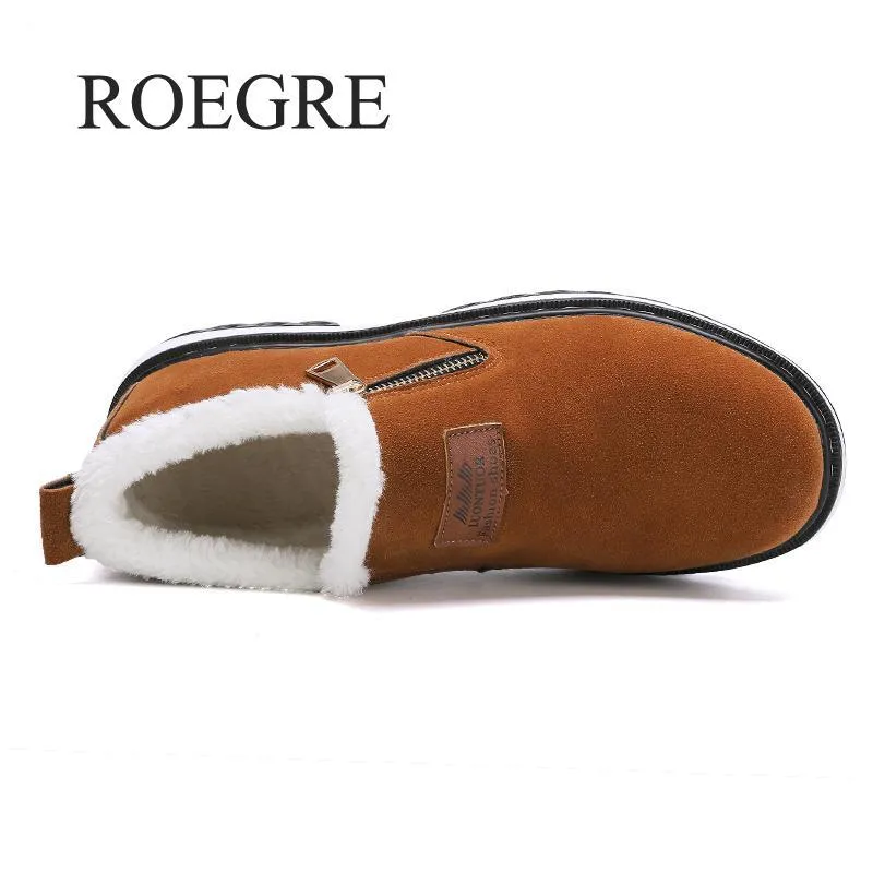 Fashion Black Mens Boots Designer Winter Shoes Men Warm Casual Fur New Warm Winter comfortable flats