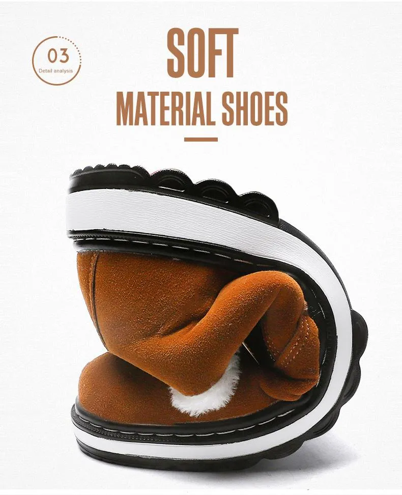 Fashion Black Mens Boots Designer Winter Shoes Men Warm Casual Fur New Warm Winter comfortable flats