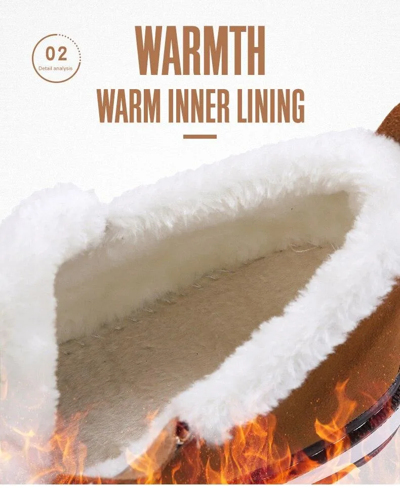 Fashion Black Mens Boots Designer Winter Shoes Men Warm Casual Fur New Warm Winter comfortable flats