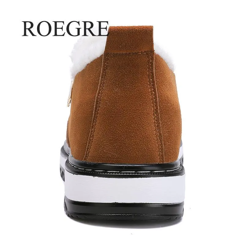 Fashion Black Mens Boots Designer Winter Shoes Men Warm Casual Fur New Warm Winter comfortable flats