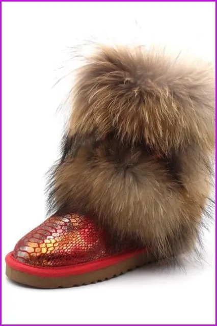 Fox Fur Mid-calf Warm Boots F028
