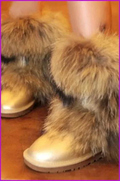 Fox Fur Mid-calf Warm Boots F028