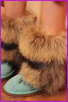 Fox Fur Mid-calf Warm Boots F028
