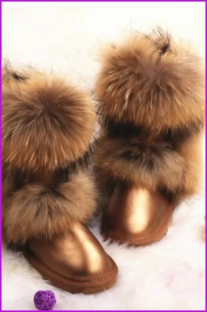 Fox Fur Mid-calf Warm Boots F028