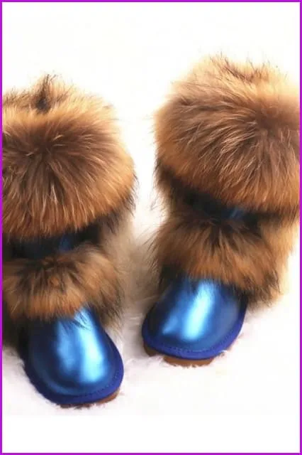 Fox Fur Mid-calf Warm Boots F028