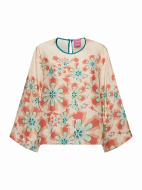 FRANCO FERRARI - WIDE SLEEVE CORAL BLOUSE