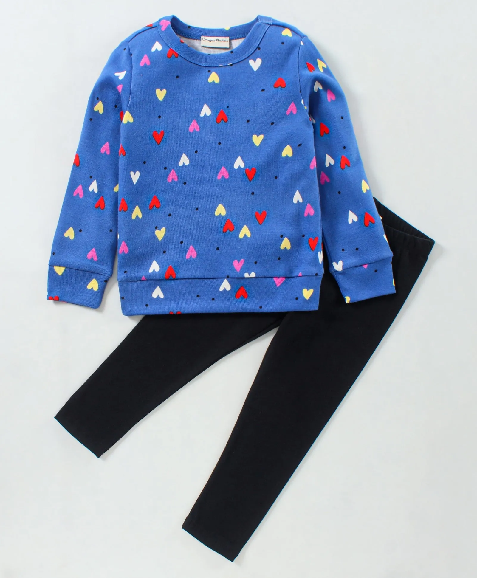 Hearts Printed Top with Leggings Set