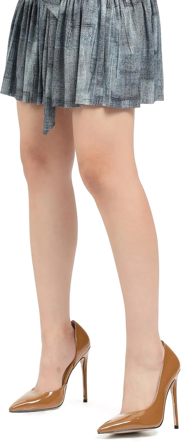 High Heels Stiletto Pumps for Women Slip on Patent Closed Pointed Toe Sexy Fashion Wedding Party Dressy Shoes