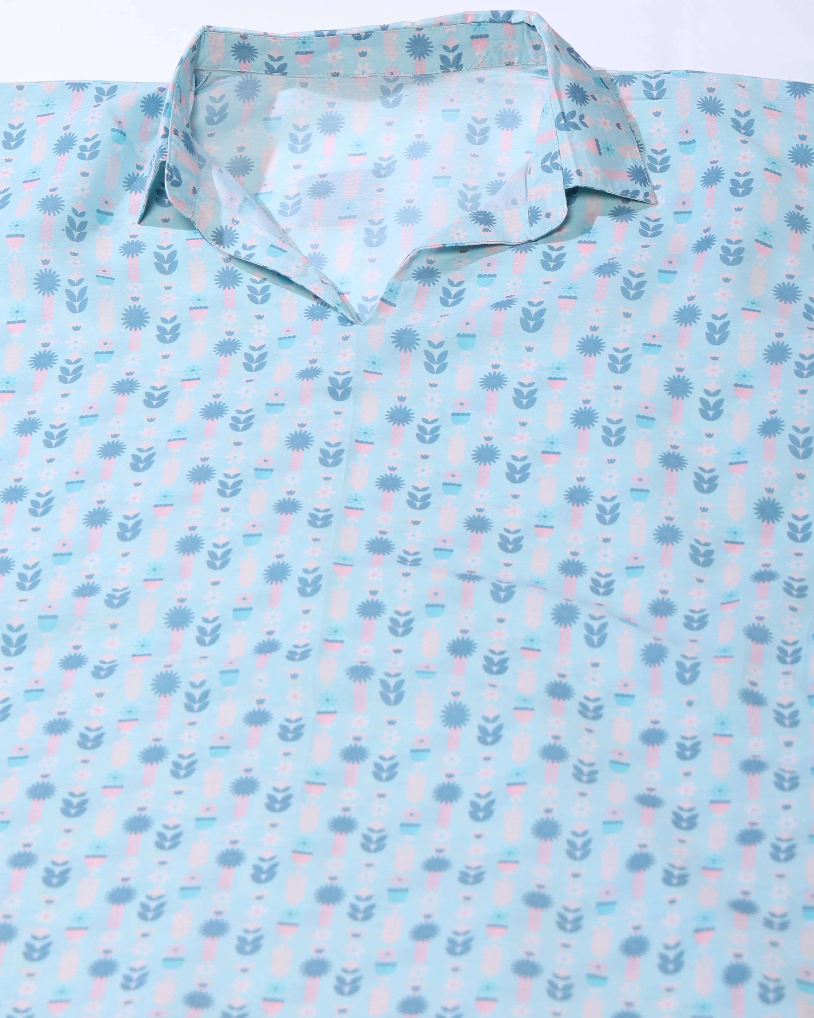Ice blue kaftan long dress