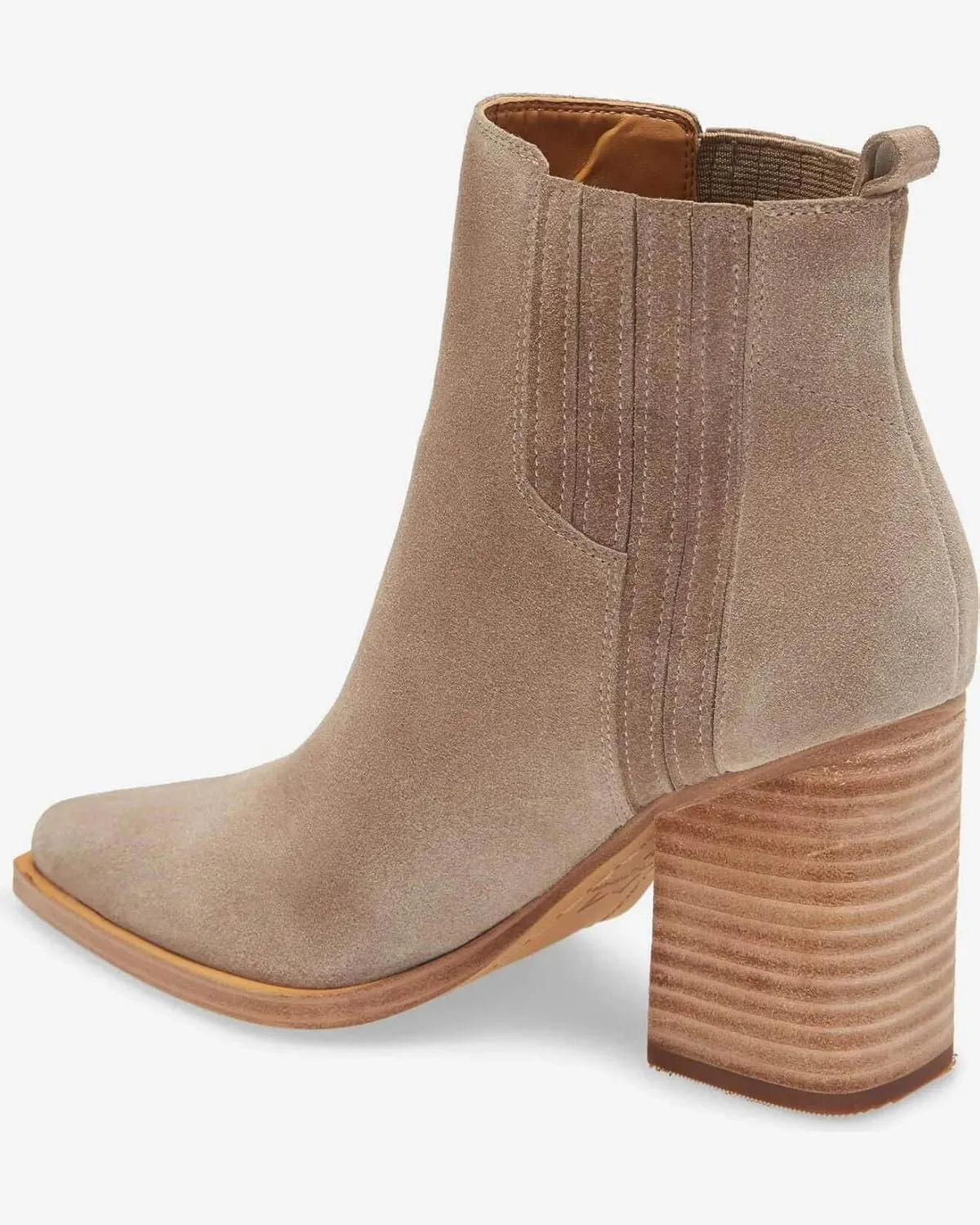 Imily Bela Womens Ankle Boots Pointed Toe Chunky Stacked Mid Heeled Faux Suede Leather Booties