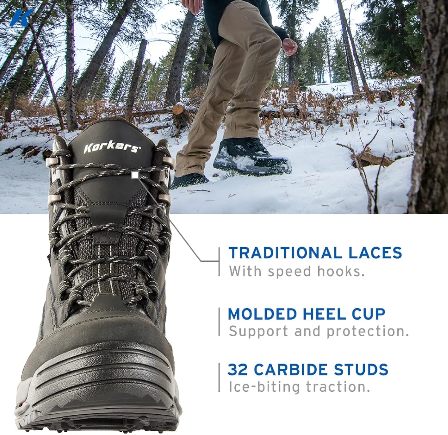Korkers Men's Snowmageddon Winter Boots-Insulated and Waterproof