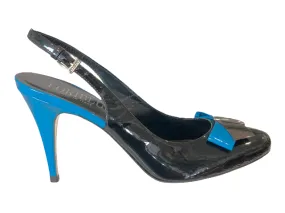 LORIBLU 4E828489 Black & Blue Patent Leather High Heels