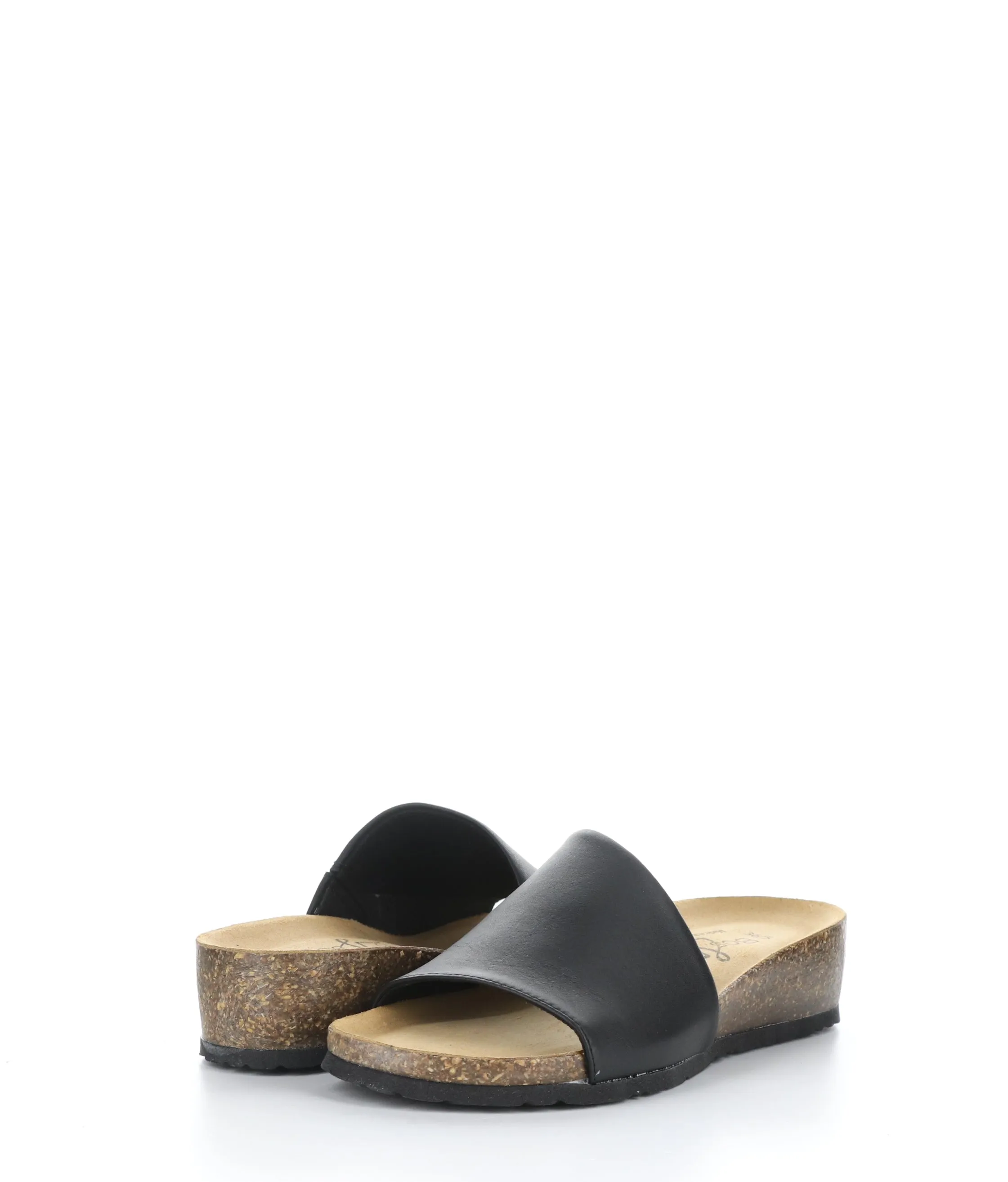 LUX BLACK Round Toe Sandals