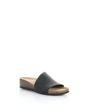 LUX BLACK Round Toe Sandals