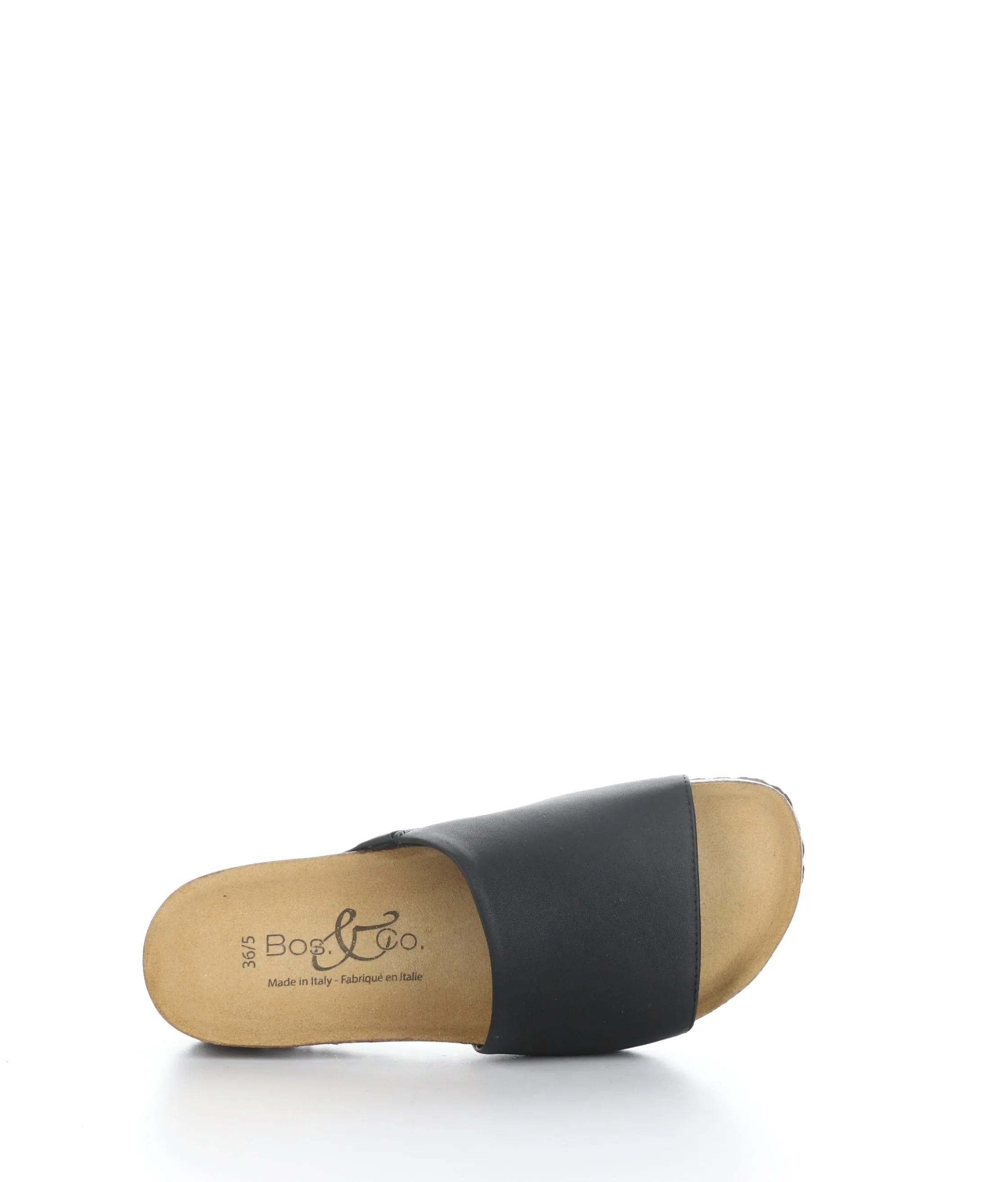 LUX BLACK Round Toe Sandals