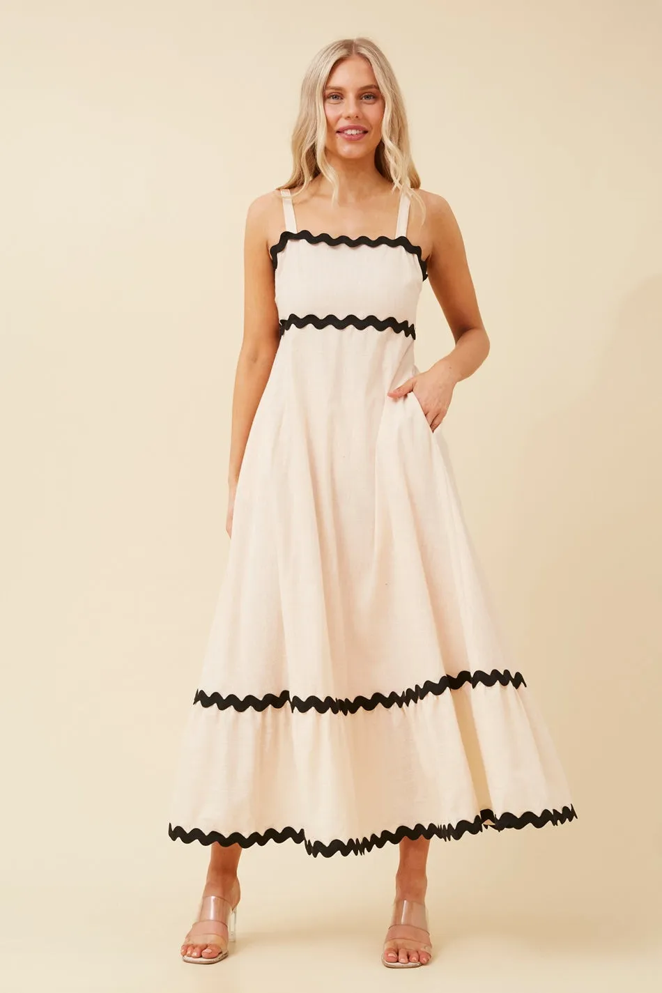 MAKENNA RIC RAC MAXI DRESS